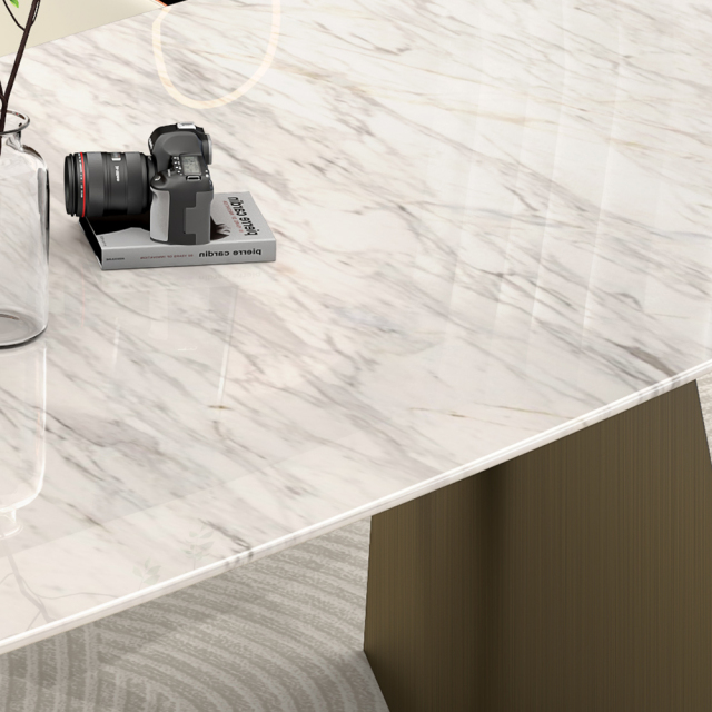 Paper Marble Dining Table Modern Luxury Home Furniture with Comfortable Home Chair