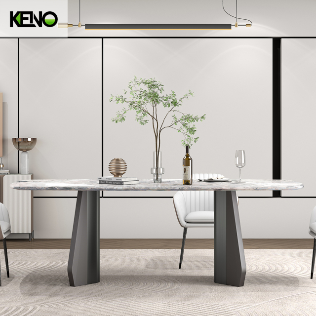 Marble Dining Table Luxury Home Furniture Set with Chair for Modern Dining Room