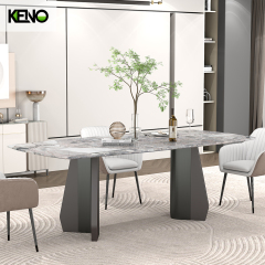Marble Dining Table Luxury Home Furniture Set with Chair for Modern Dining Room