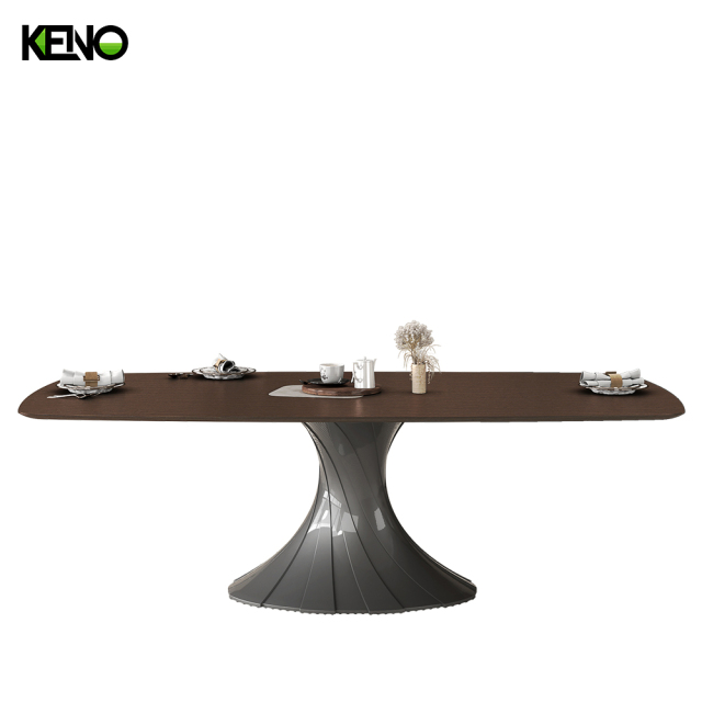 Wood Grain Dining Table Customization Home Furniture Durable Material for Long Term Use