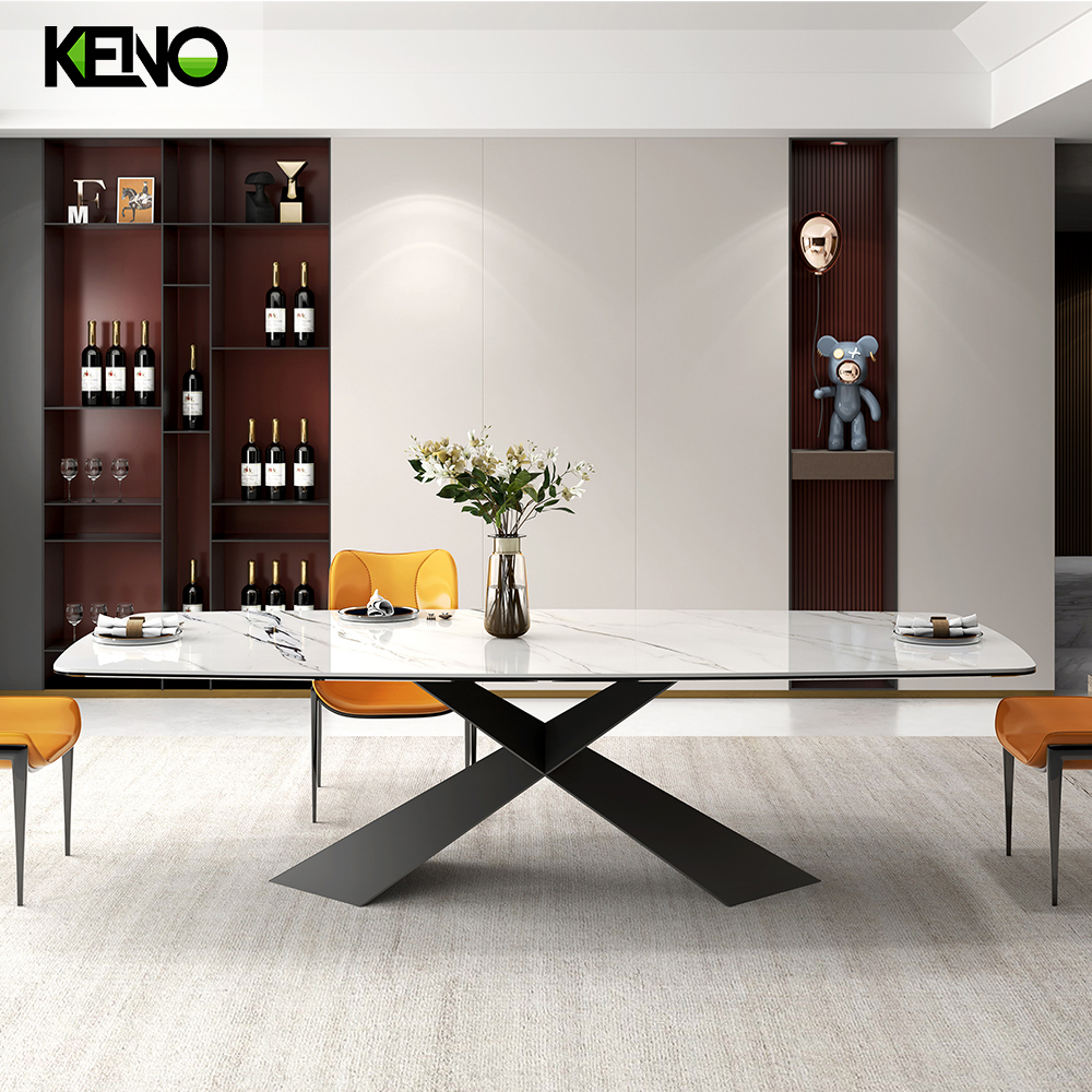 Sintered Stone Dining Table Hotel Furniture Solid Wood Design with Comfortable Home Chair