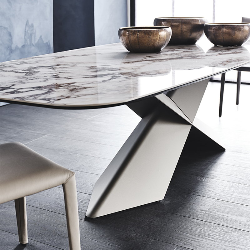 Sintered Stone Dining Table Hotel Furniture Solid Wood Design with Comfortable Home Chair