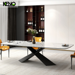 Sintered Stone Dining Table Hotel Furniture Solid Wood Design with Comfortable Home Chair