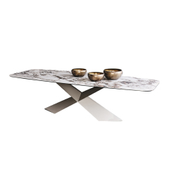 Sintered Stone Dining Table Hotel Furniture Solid Wood Design with Comfortable Home Chair