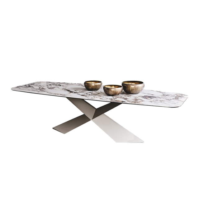 Sintered Stone Dining Table Hotel Furniture Solid Wood Design with Comfortable Home Chair