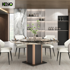 Marble Dining Table Luxury Home Furniture Hotel Grade with Durable Home Chair Set