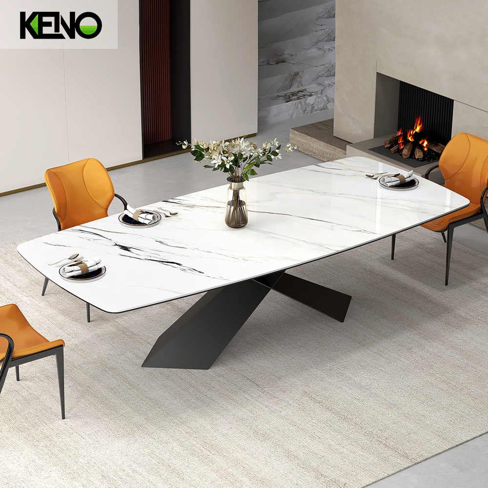 Sintered Stone Dining Table Hotel Furniture Solid Wood Design with Comfortable Home Chair