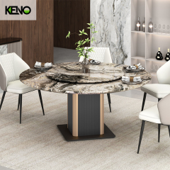 Marble Dining Table Luxury Home Furniture Hotel Grade with Durable Home Chair Set