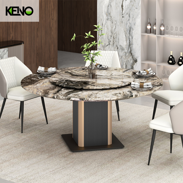 Marble Dining Table Luxury Home Furniture Hotel Grade with Durable Home Chair Set