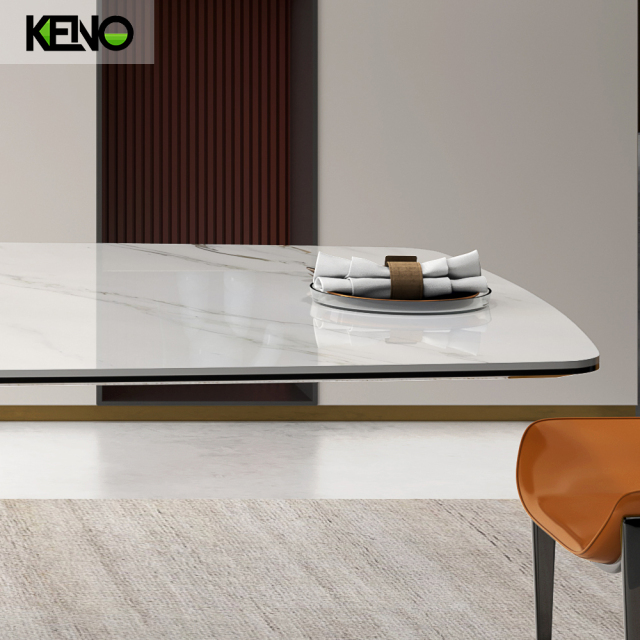 Sintered Stone Dining Table Hotel Furniture Solid Wood Design with Comfortable Home Chair