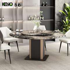Marble Dining Table Luxury Home Furniture Hotel Grade with Durable Home Chair Set