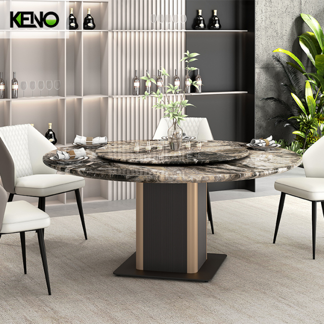 Marble Dining Table Luxury Home Furniture Hotel Grade with Durable Home Chair Set