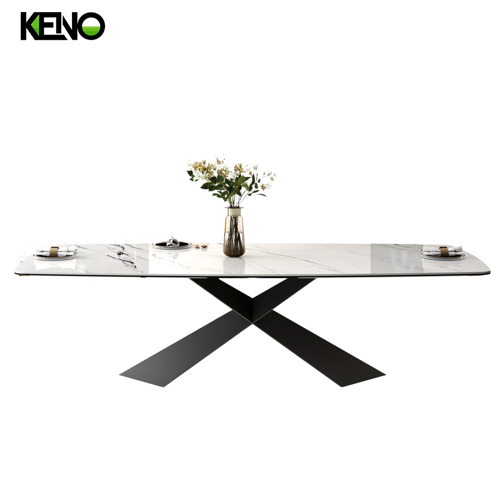 Sintered Stone Dining Table Hotel Furniture Solid Wood Design with Comfortable Home Chair