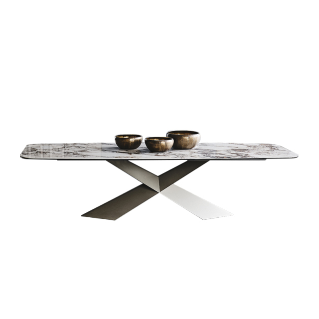 Sintered Stone Dining Table Hotel Furniture Solid Wood Design with Comfortable Home Chair