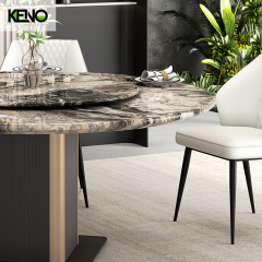 Marble Dining Table Luxury Home Furniture Hotel Grade with Durable Home Chair Set