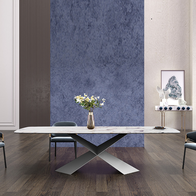 Sintered Stone Dining Table Wholesale High-Quality Home Furniture with Custom Size and Finish