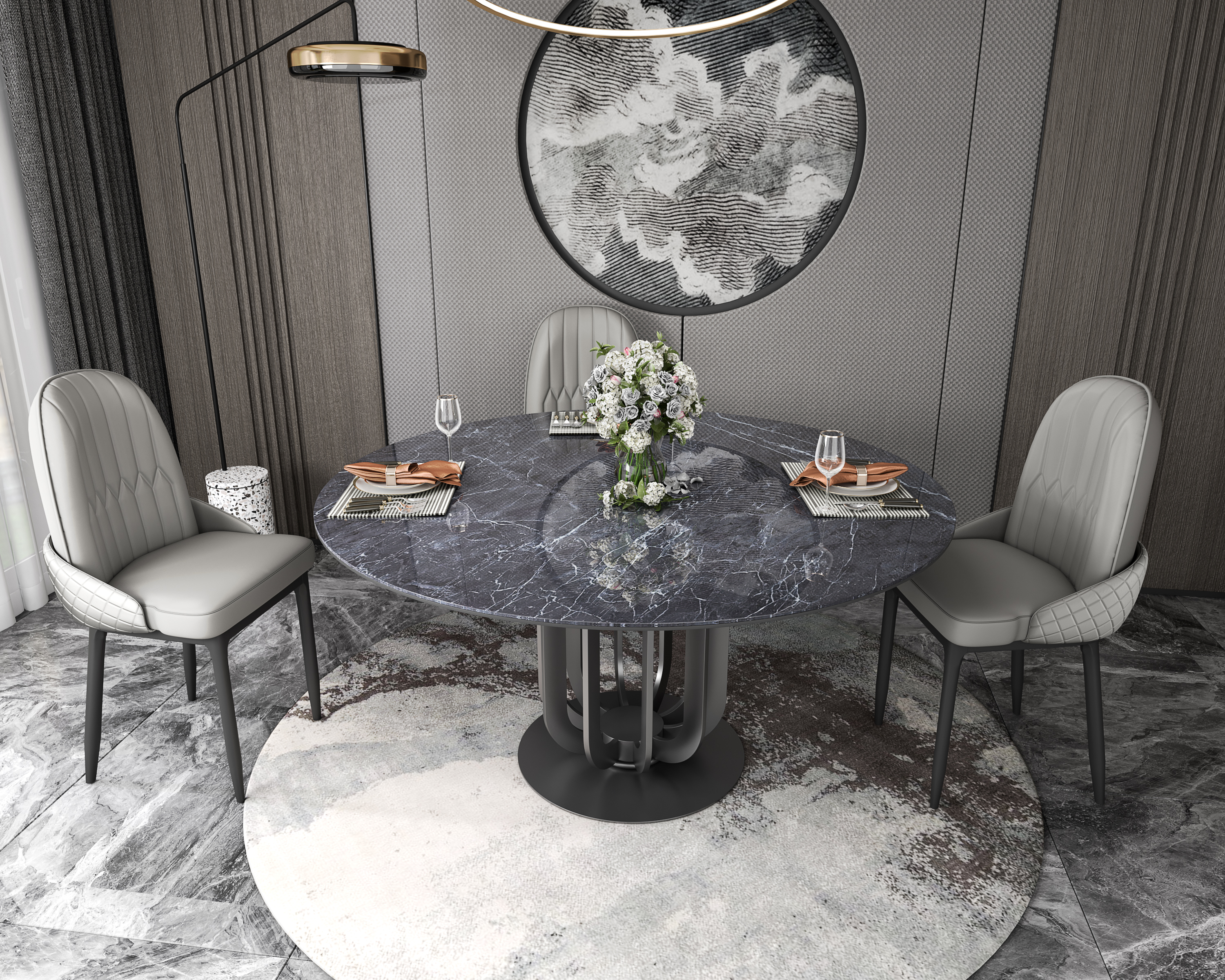 Dining Table Home Furniture Factory Direct Sale with Matching Table Chair