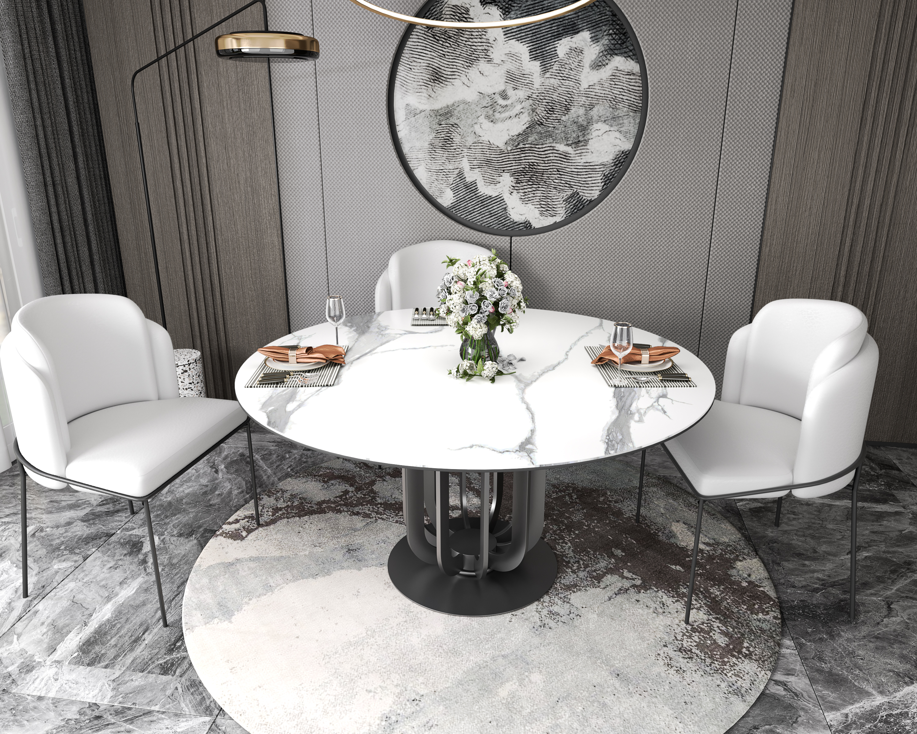 Dining Table Durable Home Furniture with Customizable Finish and Color
