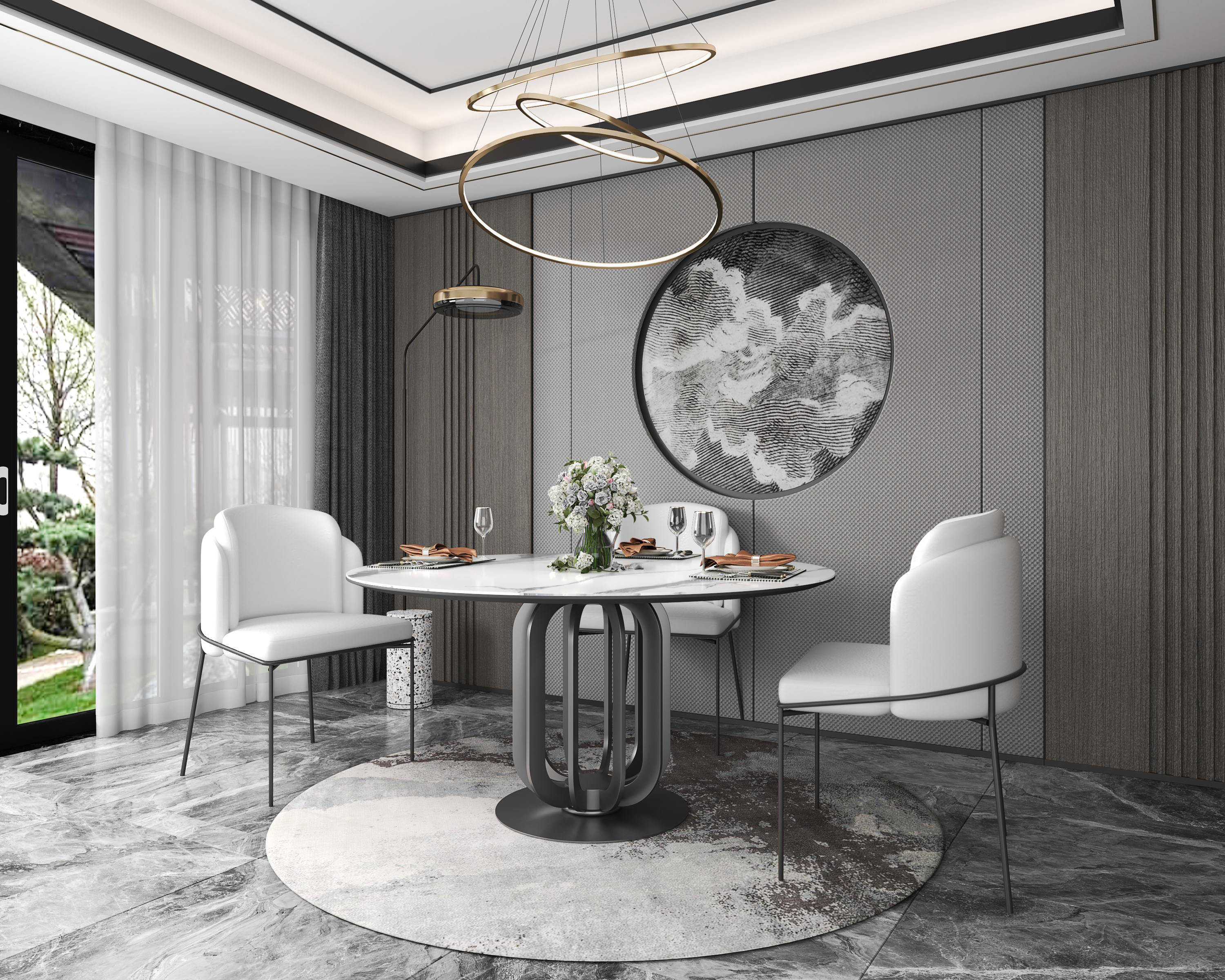Dining Table Durable Home Furniture with Customizable Finish and Color