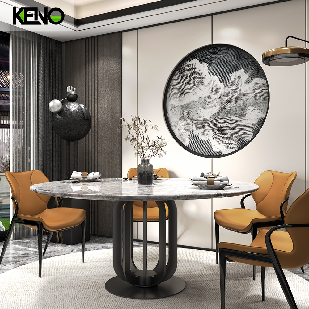 Marble Dining Table Luxury Home Furniture Set for Large Dining Room and Villa