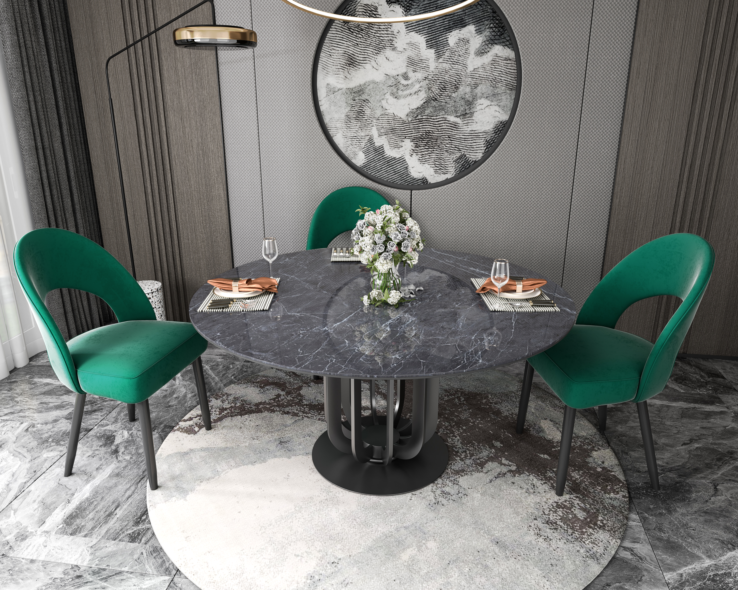 Dining Table Home Furniture Factory Direct Sale with Matching Table Chair