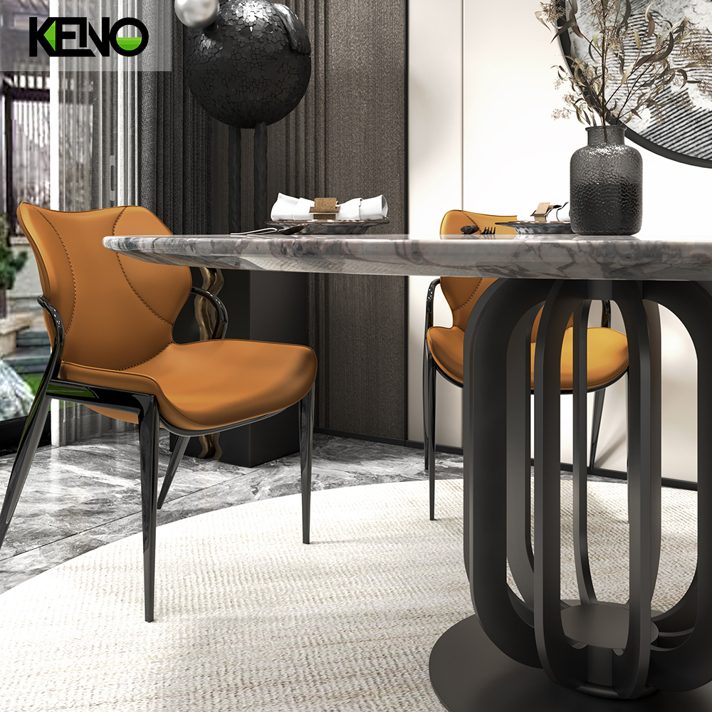 Marble Dining Table Luxury Home Furniture Set for Large Dining Room and Villa