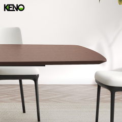 Wood Grain Dining Table Luxury Home Furniture with Customizable Size for Modern Home