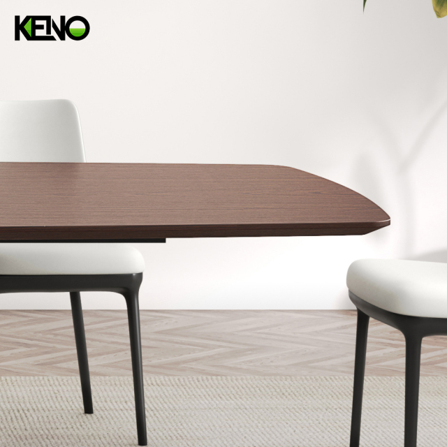 Wood Grain Dining Table Luxury Home Furniture with Customizable Size for Modern Home