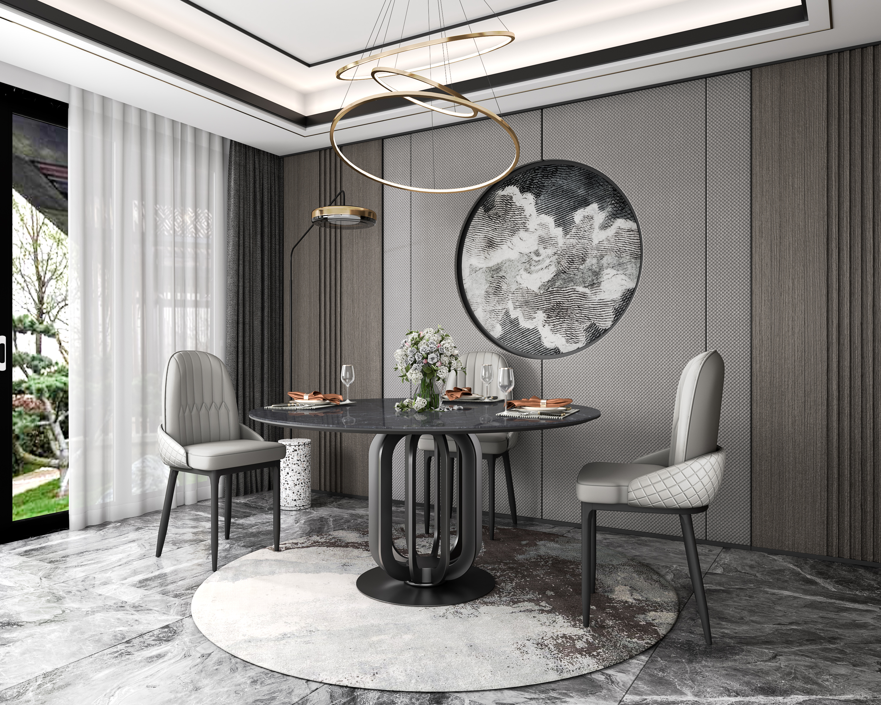 Sintered Stone Dining Table Home Furniture Factory Direct Sale with Matching Table Chair