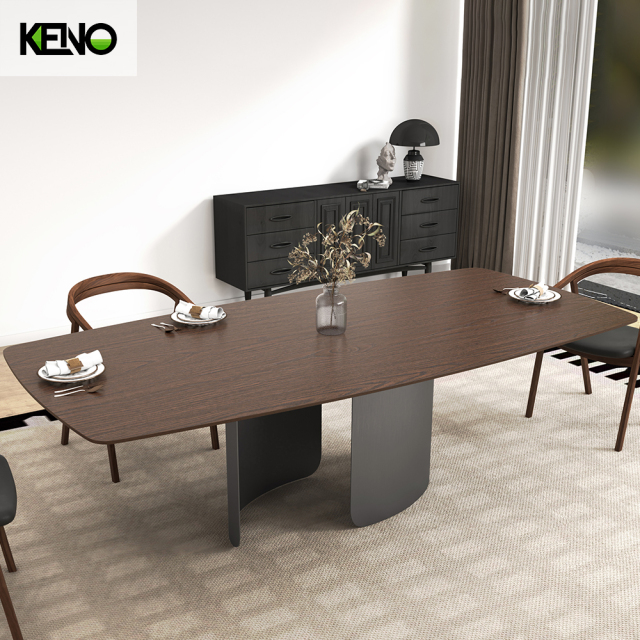 Wood Grain Dining Table Home Furniture Factory Direct Sale with Matching Table Chair