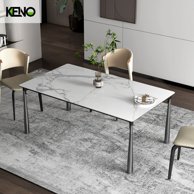 Dining Table Luxury Sintered Stone Home Furniture Set with Customization for Modern Dining Room