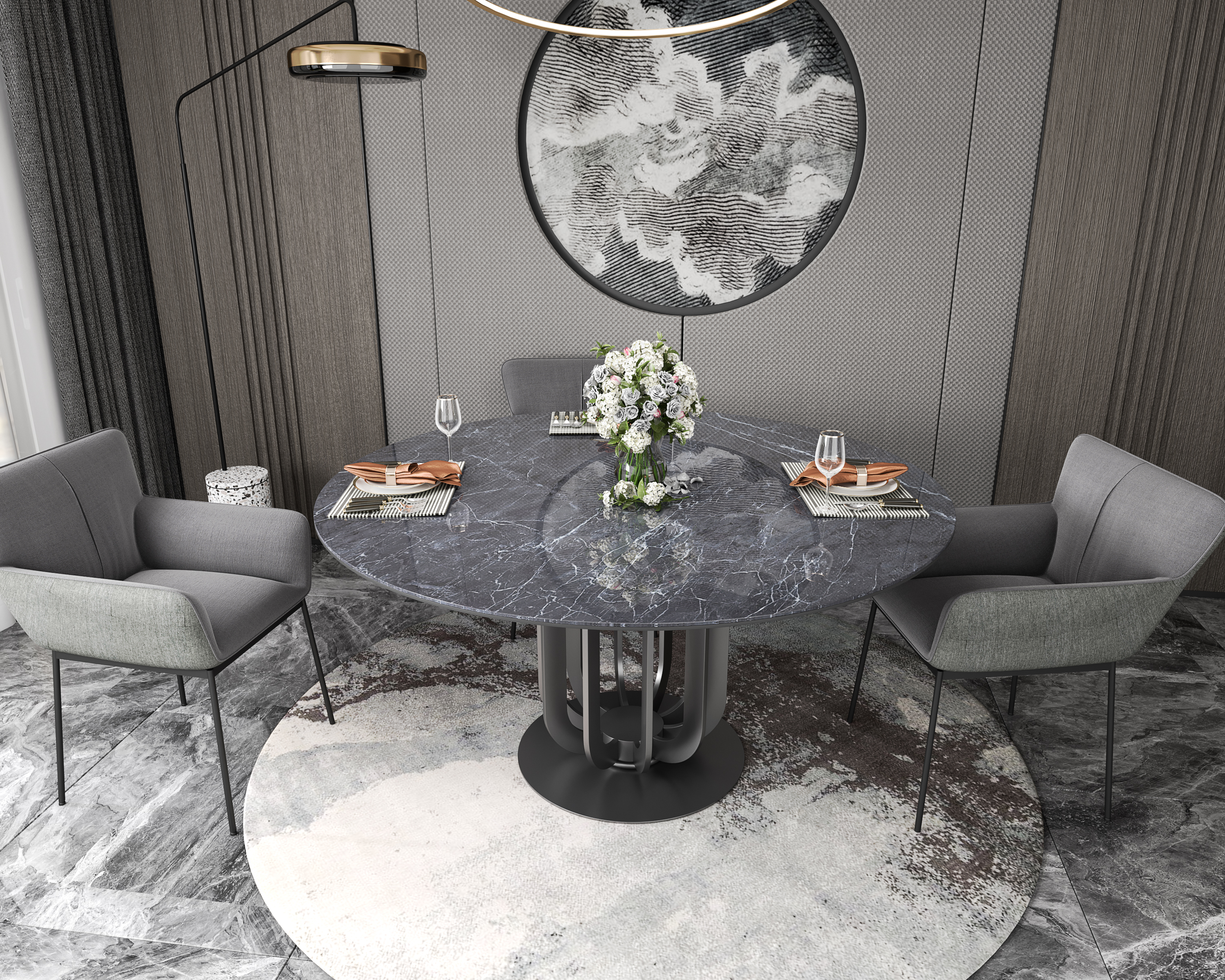 Dining Table Home Furniture Factory Direct Sale with Matching Table Chair