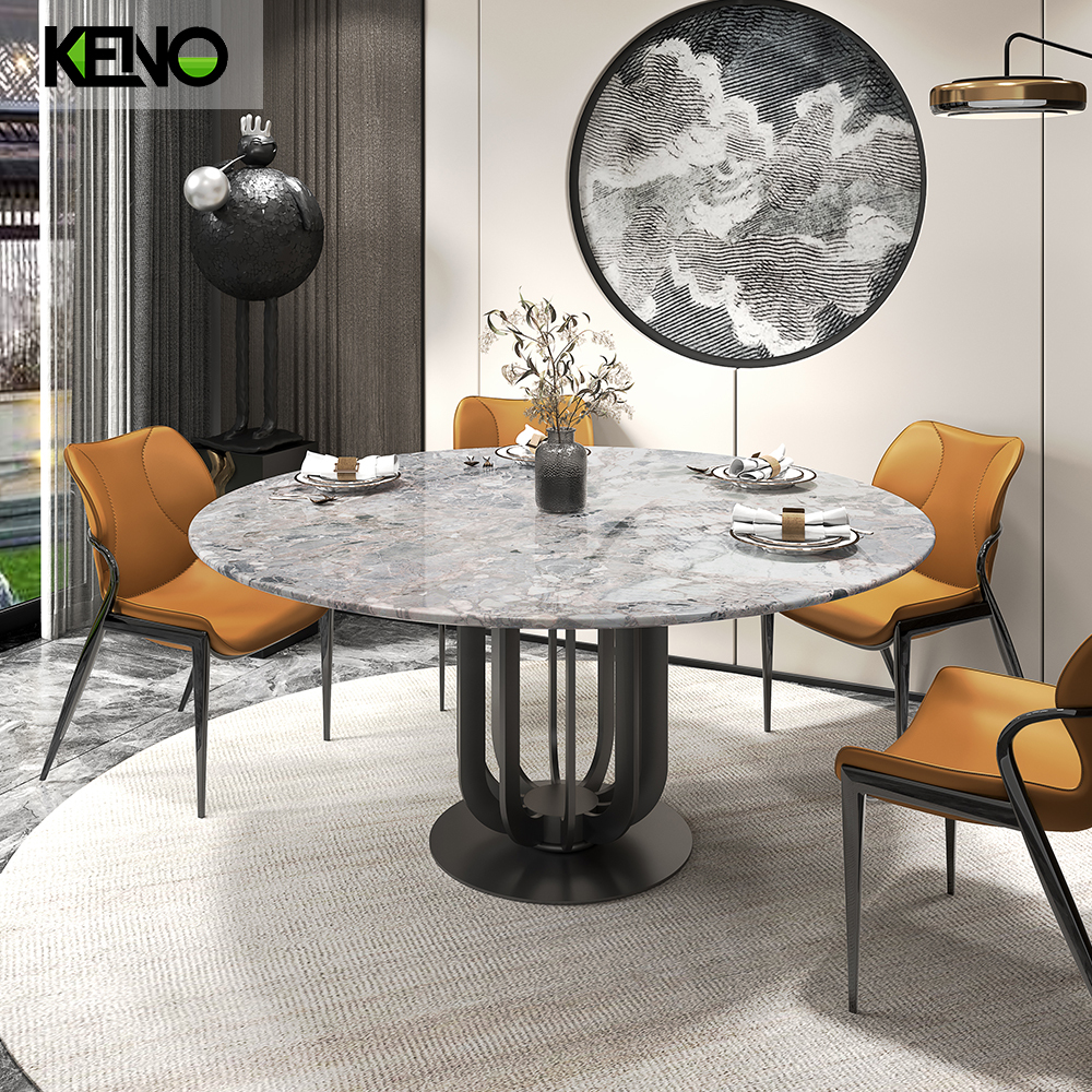 Marble Dining Table Luxury Home Furniture Set for Large Dining Room and Villa