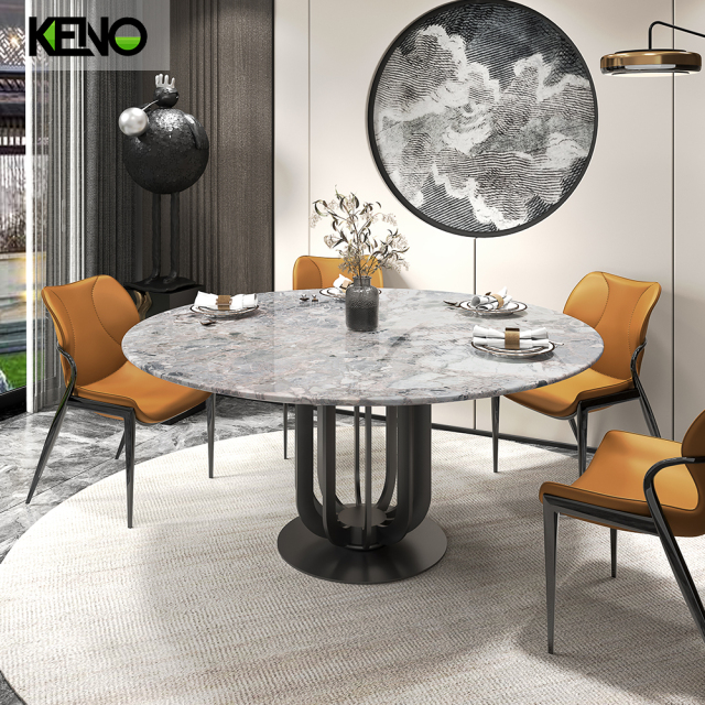 Marble Dining Table Luxury Home Furniture Set for Large Dining Room and Villa