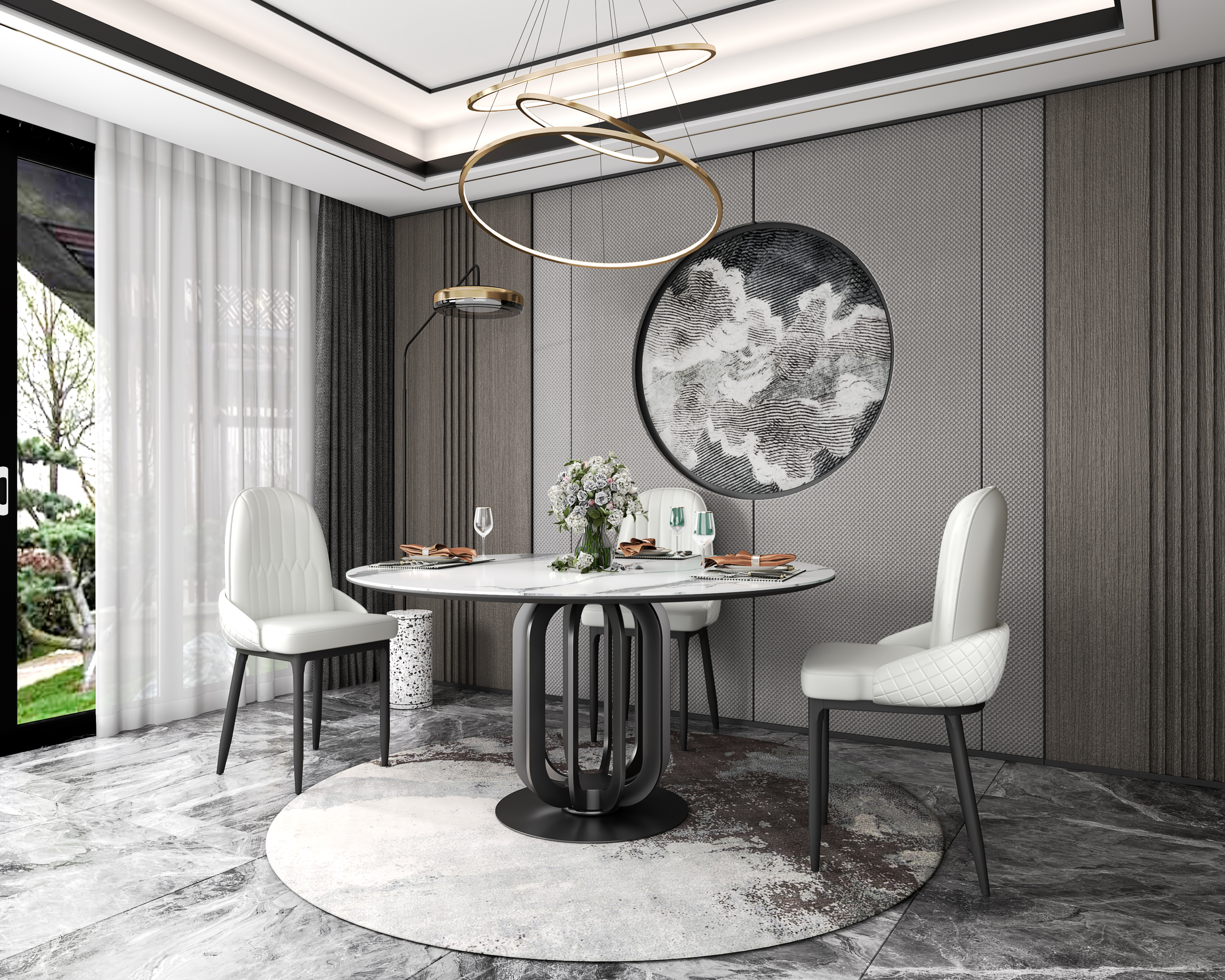 Dining Table Durable Home Furniture with Customizable Finish and Color