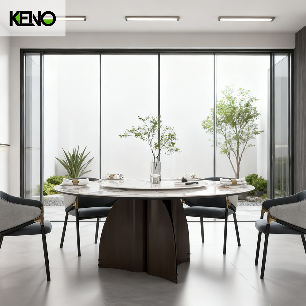 Sintered Stone Dining Table Hotel Grade Table Chair Set for Restaurant and Cafe Projects