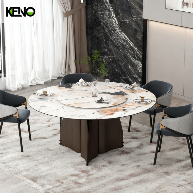 Sintered Stone Dining Table Hotel Grade Table Chair Set for Restaurant and Cafe Projects