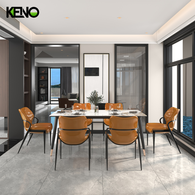 Dining Table Luxury Hotel Sintered Stone Furniture with Sturdy & Elegant Home Chair