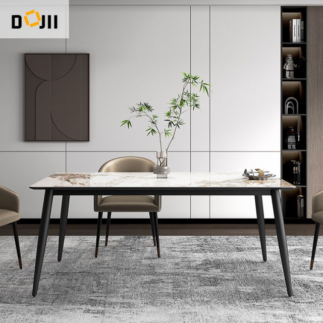 Dining Table Luxury Hotel Sintered Stone Furniture with Sturdy & Elegant Home Chair