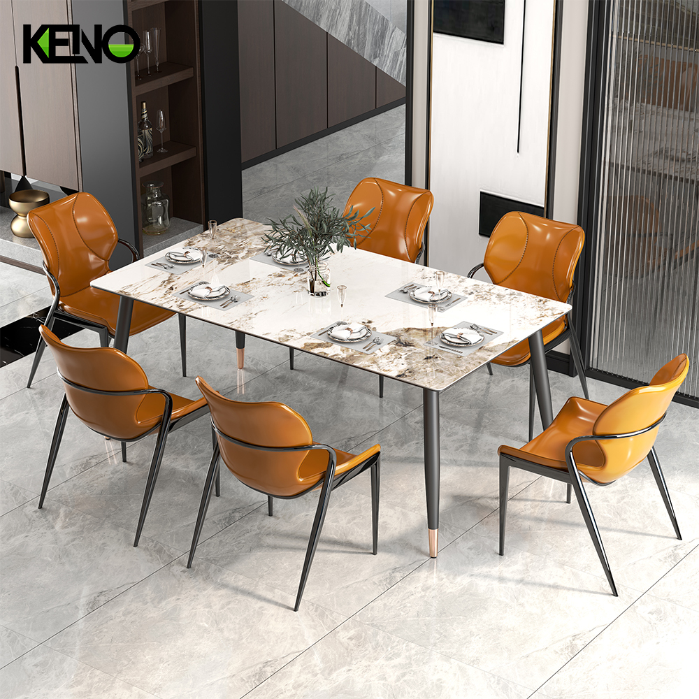 Dining Table Luxury Hotel Sintered Stone Furniture with Sturdy & Elegant Home Chair