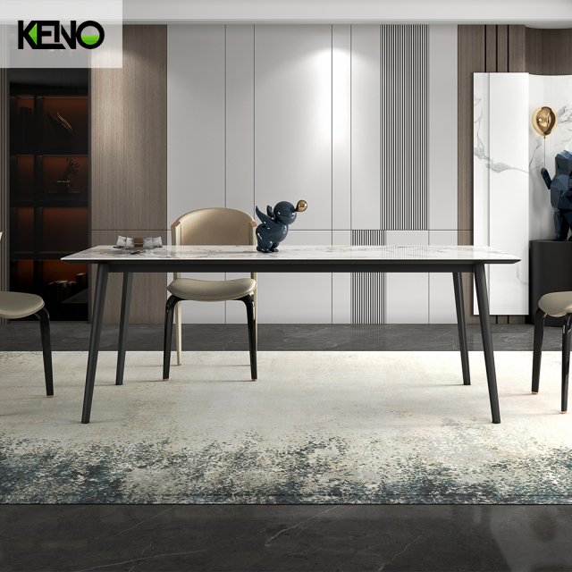 Dining Table Elegant Sintered Stone Home Furniture Set with Customization & Wholesale Option