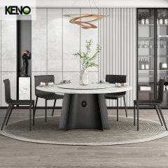 Dining Table Elegant Marble Home Furniture Suitable for Villa and Apartment