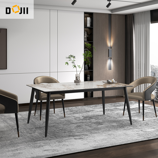 Dining Table Luxury Hotel Sintered Stone Furniture with Sturdy & Elegant Home Chair