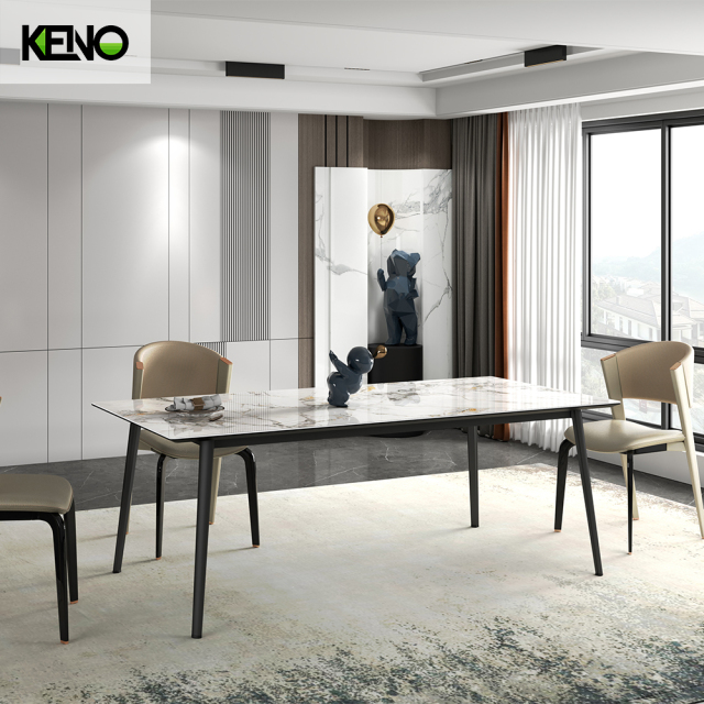 Dining Table Elegant Sintered Stone Home Furniture Set with Customization & Wholesale Option