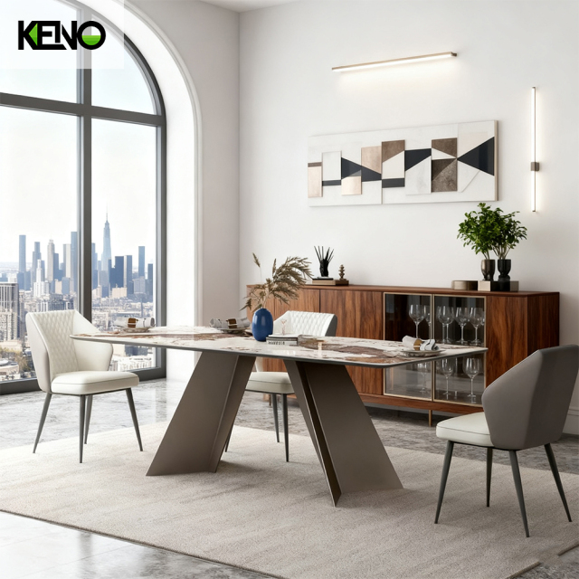Sintered Stone Dining Table Luxury Home Furniture with Durable Material for Long Life