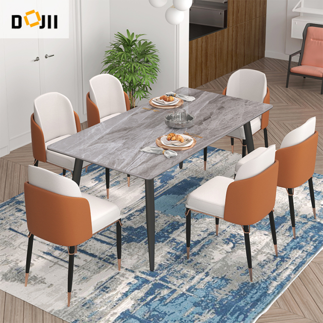 Dining Table Luxury Hotel Sintered Stone Furniture with Sturdy & Elegant Home Chair