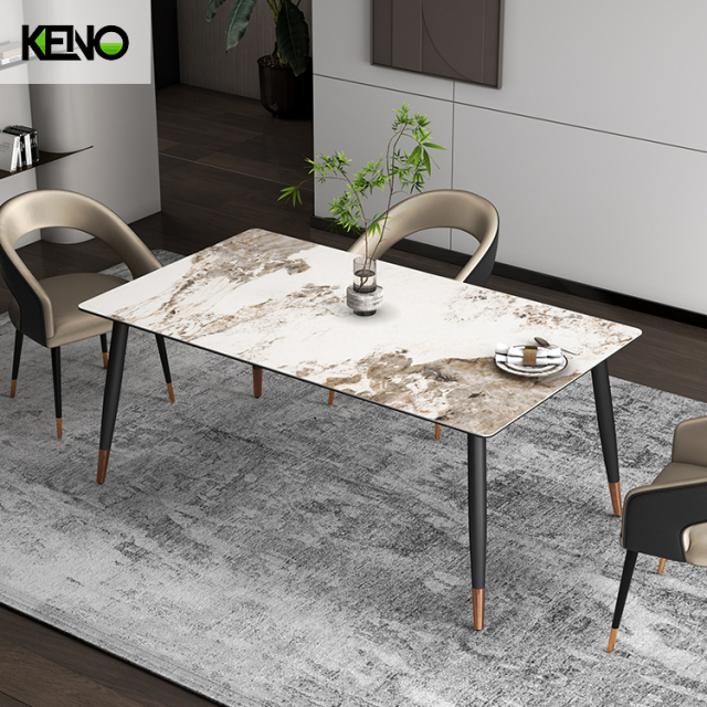 Dining Table Custom Finish & Color Sintered Stone Home Furniture from Professional Factory