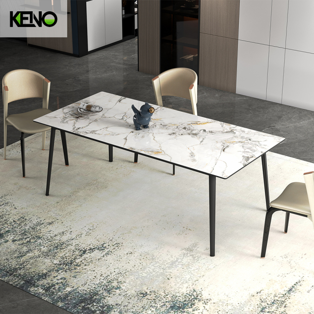 Dining Table Elegant Sintered Stone Home Furniture Set with Customization & Wholesale Option