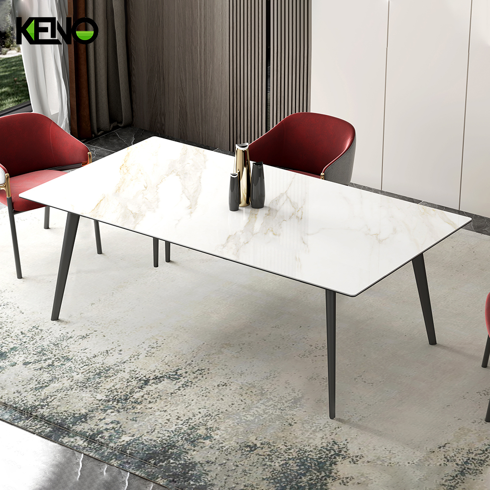 Dining Table Luxury Sintered Stone Home Furniture Set for Stylish Dining Room Interior