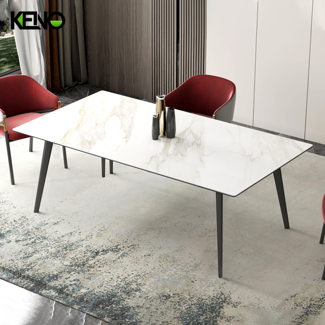 Dining Table Luxury Sintered Stone Home Furniture Set for Stylish Dining Room Interior